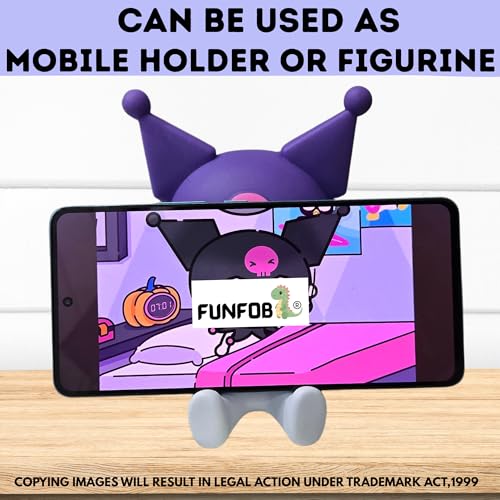 Image of FUNFOB Kuromi Action Figure | Height-14cm Kuromi Mobile Stand Figurine Toys for Boys & Girls PVC Multicolour | Kuro-mi Stand