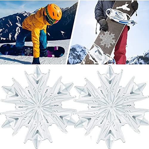 GIONAR 2pcs Snowboard Stomp Pad-3D Clear Snowflake Anti-Slip Stomp Pad Snowboarding Offre Une adhérence supplémentaire pour améliorer Votre expérience de Snowboard pour Hommes et Femmes Cover