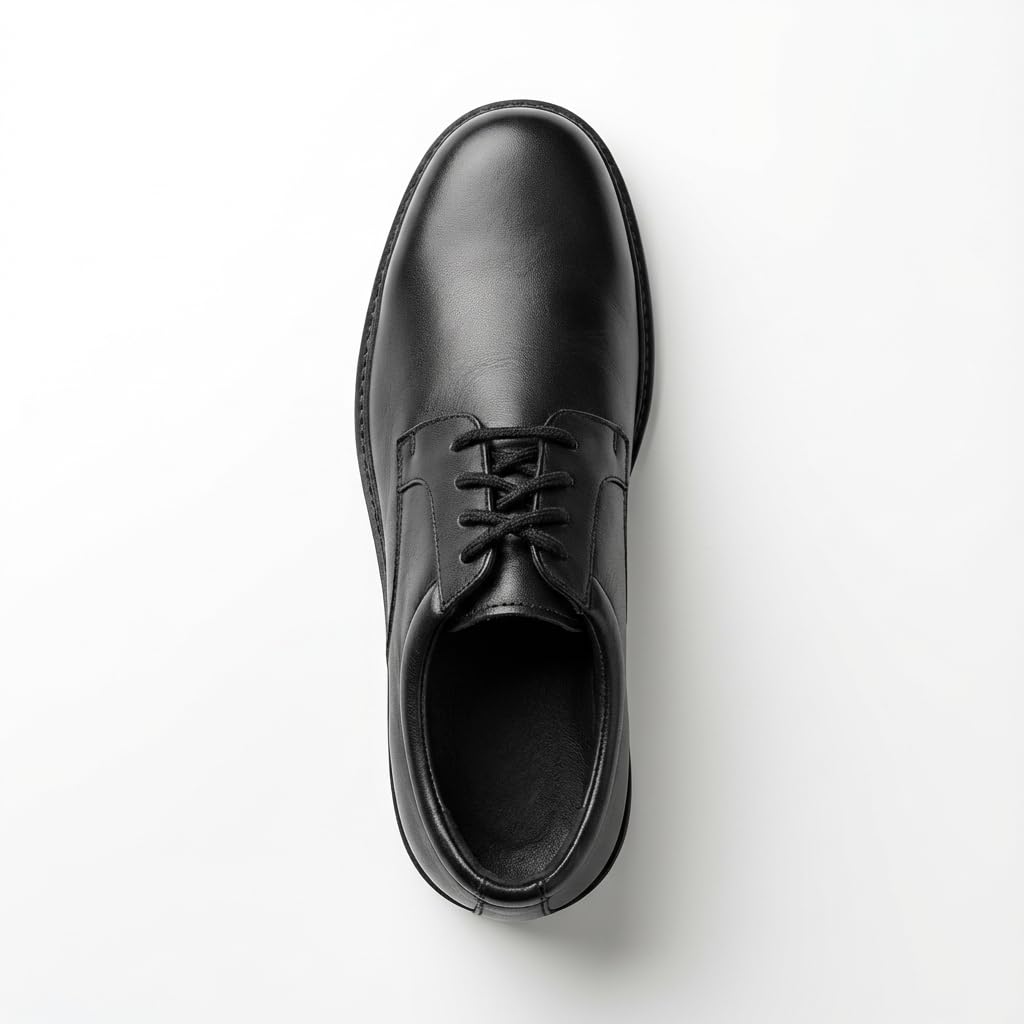 Scarpe Uomo Eleganti in Pelle con Lacci e Tacco Basso | Modello classico da ufficio con punta arrotondata e linea formale, adatto a cerimonie, lavoro e occasioni importanti