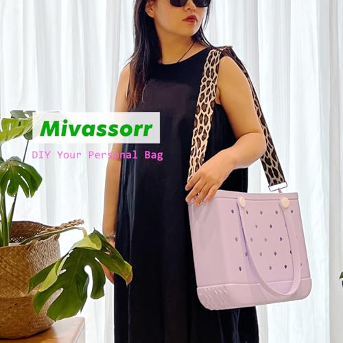 Image of Canvas Bag Strap for Bogg Bag Accessories, 2 inch Width 28-52 inch Length Adjustable Canvas Strap for Beach Bag, Light-leopard