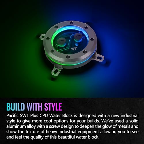 Image of Thermaltake Pacific SW1 Plus CPU Water Block, Temperature Sensor, LGA 1700 / AM5 Compatible, 12 Addressable LEDs, TT RGB Plus Software Control, CL-W379-CU00SW-A