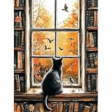 QENSPE Kit de Pintura por Números para Adultos, Gato Paint by Numbers, Estudio Pintar Números Pintura Acrílica al Óleo para Decor de Paredes Hogar (40x50 cm) Sin Marco