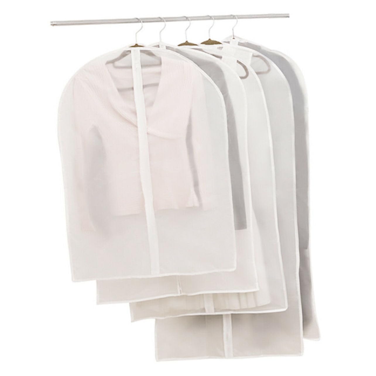 Mobestech Transparent Clothes Cover Bag with Zipper Thicken Washable Garment for Suits Dresses Coats and Storage