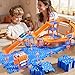 NIPLOOOW Puzzle Race Car Track Set for Kids 3-5, Floor Puzzle Track Car Set, Toddler Toys for 3 4 5 6 Years Old Boys, Toys Gift for Kids Boys Girls Age 3 4 5 6 7 8 Years Old