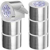 6Pack Adhesive Aluminum Foil Fiberglass Heat Shield Tape 4in x 66ft Silver Self-Adhesive Reflective Foil Tape Thick Heat Resistant Tapes for HVAC Ducts Furnace Dryer Vent Auto Engine Insulation Repair