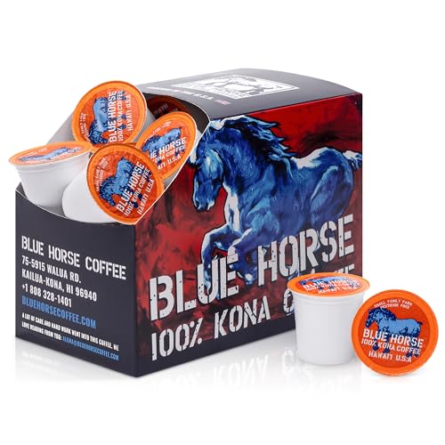Blue Horse 100% Kona Coffee Pods, 20 Count