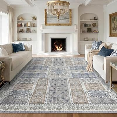 Brevonox 9x12 Area Rug Washable: Oriental Soft ...