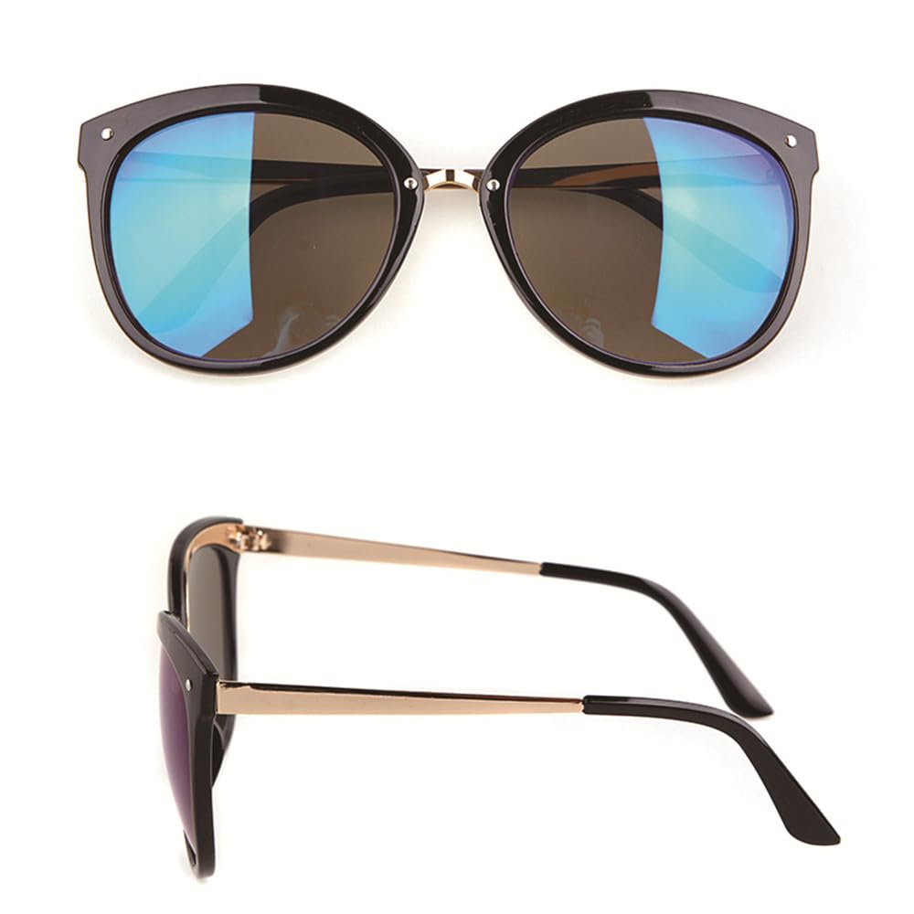 Occhiali da sole vintage con lenti a specchio blu Uomo Donna Occhiali da sole quadrati Protezione da guida Protezione UV400