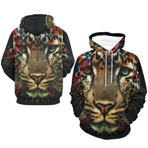 Sweatshirt tigre imprimé sauvage et manches longues pour l'automne