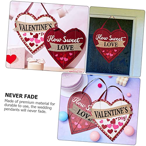 COHEALI 3 Stück Holzspäne-Auflistung Holzaufhänger Schild Für Haustür Holzbesatz Herz-Türschild Herz-Wanddekoration Hängeanhänger DIY Herzförmiges Hängebrett Herzform-Hängeschild – Bild 4