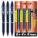 Pilot FriXion Clicker Retractable Gel Ink Pens, Eraseable, Fine Point 0.7mm, Navy Blue Ink, Pack of 3 with Bundle Packs of Refills