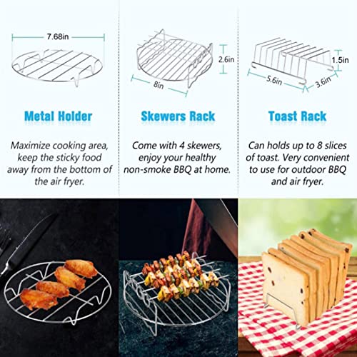 Conjunto de acessórios para fritadeira Air Fryer de 20,32 cm – Utensílios de cozinha duráveis | Supr
