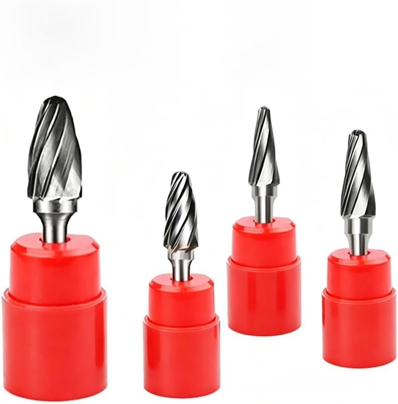 Single Groove Carbide Rotary File, 6mm Shank Type F Taper Bit, Coarse Tooth for Hard Wood Grinding & Engraving – 1pc(10mm)