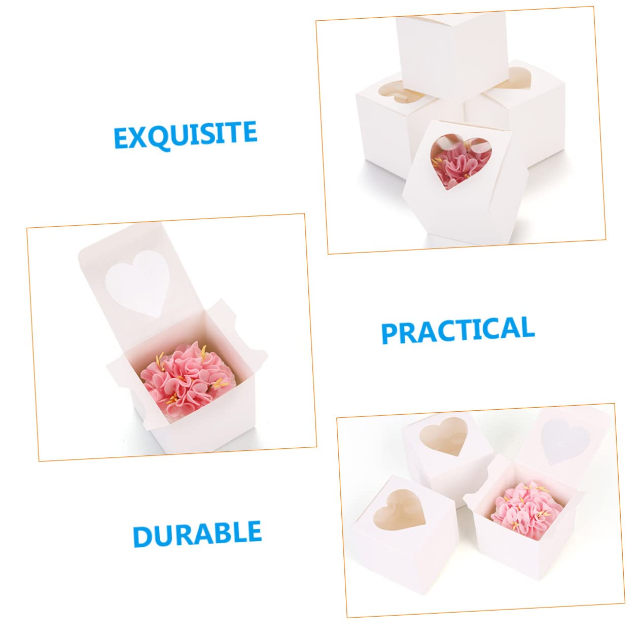 OUNONA Versatile 12pcs Window Bakery Boxes Cake Muffin Cupcake Tart Paper Packaging