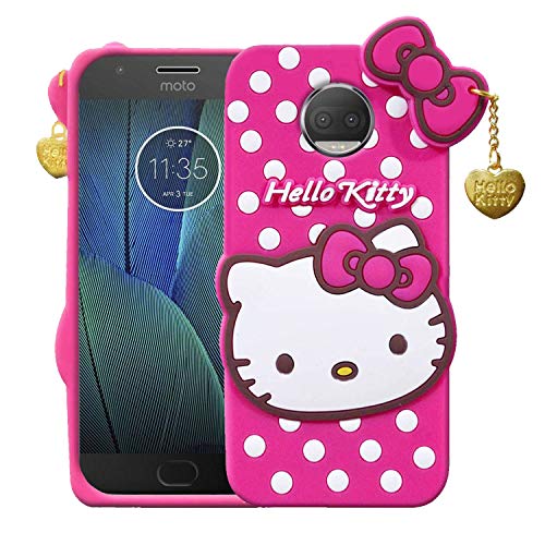 Image of Unirock Hello Kitty Back Case Cover for Asus Zenfone Max Pro M1| 3D Cute Hello Kitty Case |Soft Silicone Rubber Back Cover with Pendant Kitty Cover for Asus Zenfone Max Pro M1 (Pink)