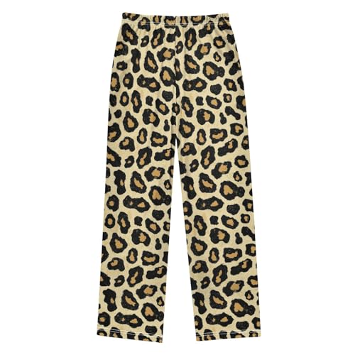 Yellow Black Mottled Texture Boys Pants for Kids Jogger Pants with Pockets S2