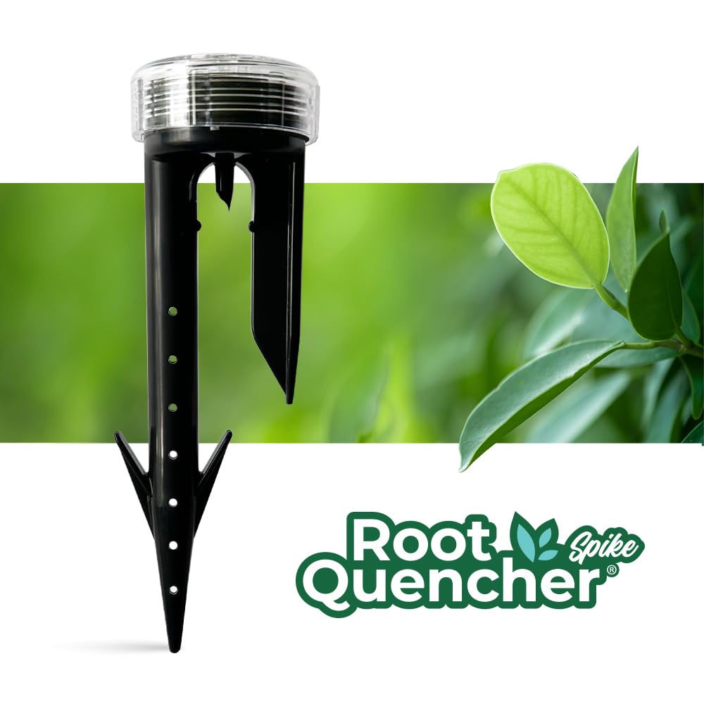 Root Quencher Spike - Juego de 4 estacas para riego por goteo subterráneo profundo, riego por goteo y fertilizante (NPT hembra de 1,27 cm compatible con todos los conectores, manguera de agua, goteo y