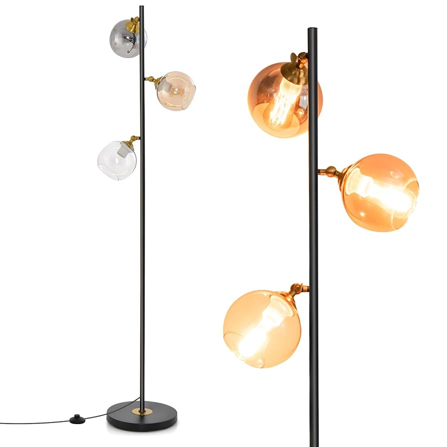 Tangkula Mid Century Floor Lamp, Modern Freestanding Lamp