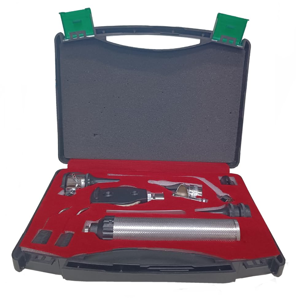 SMIC ENT Diagnostic Set - Ear, Nose, Throat Examination Instruments Set - Otoscope, Opthalmoscope, Nasal Dilator, Speculum, LED Lights, Mirrors, Replacement Tips, Carry Bag