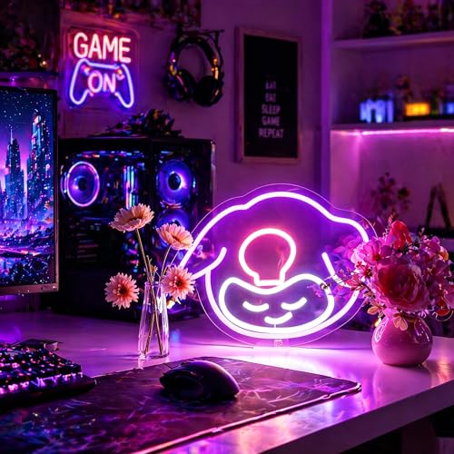 Image of Neon Sign, FPLL Neon Signs for Wall Decor Cute Funny LED Signs for Man Cave Game Room Home Decor Bar Beer Light Sign - USB Powered