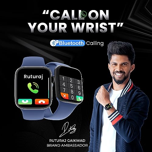 Image of Kratos SW15 Smart Watch for Men and Women with Bluetooth Calling, 1.85 inch HD Display, IP67 Water Resistant, Long Battery Life, 25+ Sport Modes,SpO2 & Health Monitoring, Smart Watch with 200+ Watch Face