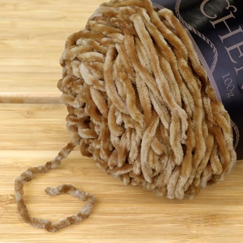 JubileeYarn Chenille Yarn - Worsted Weight - 100g/cake - Teacake - 4 Cakes, 020 Teacake - Image 3