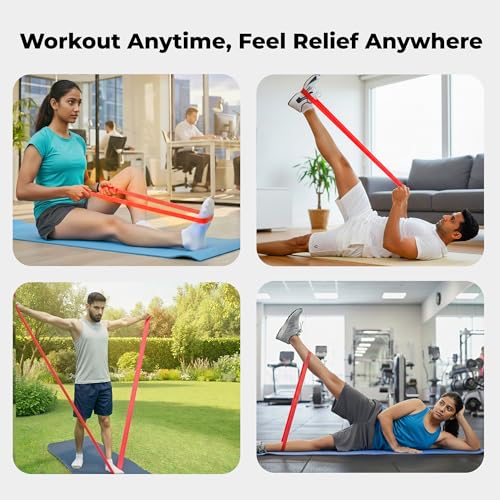 Image of Durafit91 Resistance Bands Set of 1(Light Red), Exercise Thera Band for Unisex, Natural Latex Stretch Band for Yoga, Pilates, Strength Training, Home Workout,Gym Fitness, Physical Therapy & Rehab