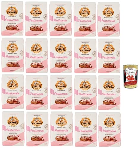 Caputo Pasticceria '00' harina de trigo suave, ideal para la fabricación de pasteles, pasteles, pasteles de esponja y bizcochos, 20 x 1 kg Polpa italiana gourmet 400 g