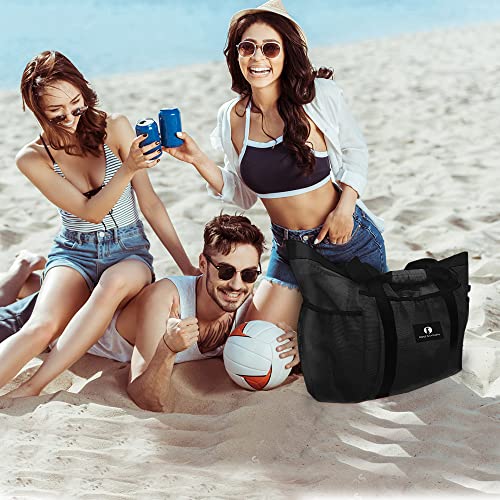 Red Suricata Mesh Beach Bag with Zipper - Extra Large Beach Tote Bag – Pool Bag2