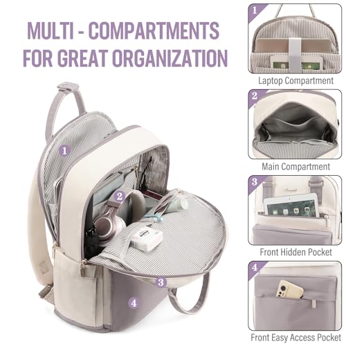 Image of LOVEVOOK Laptop Backpack for Women 15.6 Inch Laptop Bag with USB Port, Fashion Waterproof Backpacks Teacher Nurse Stylish Travel Bags Vintage Daypacks for College Work