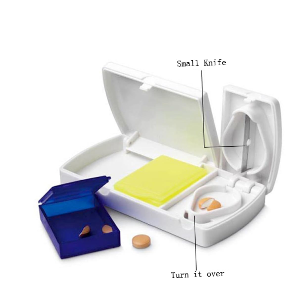 . Pill Cutter Small Pill Splitter for Small Medication Divider Tablet Splitter Splitter Tablet Cutters Safety Medicine Slicer Medicines White FRCOLOR