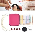 Nikou Ensemble d'aiguilles circulaires de tricot, 13 Tailles 2.75mm-10mm Interchangeable en aluminium ensemble d'aiguilles circulaires de tricot Outils de tissage avec boîtier pour la fabrication à la main DIY Tricots