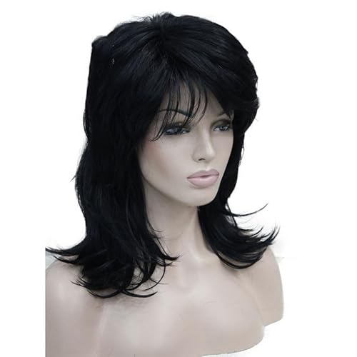 Long Shaggy Layered Dark Auburn Classic Cap Full Synthetic Wig
