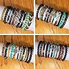 STEELLUM 43pcs Boho Hippie Wooden Beads Bracelets unisex for Men and Woman, Gothic Punk Braclets Adjustable, Vintage Beaded Bracelet Set Style for Woman & Men Trendy, Pulseras, Stretch Bracelets Metal Set Wood Bangles Wristbands #4
