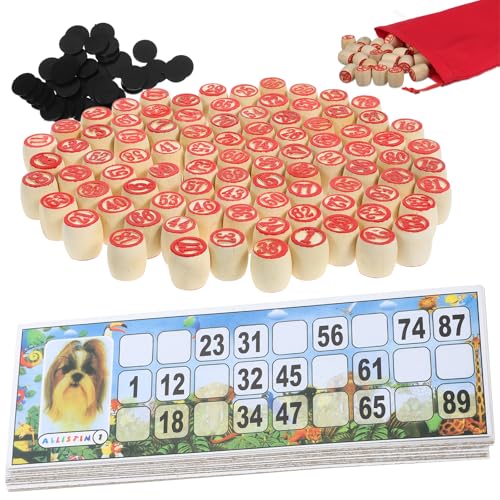 Juego ruso de loto con fichas de madera miniatura 1