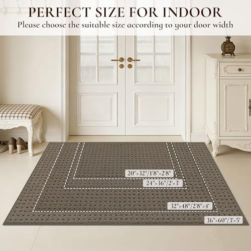 FLOORHUG Door Mat Indoor Entrance 32"x48", Non-Slip Entryway Rugs, Brown by FLOORHUG - Used condition - Image 2