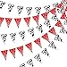 Ctosree 5 Pack 49 Ft Cow Print Bandana Pennant Banners Cow Bunting Banner Western Cowboy Baby Shower Birthday Party Supplies Red White Black Flag for Wild West Farm Theme Party Decor, 7.5 x 10.8 Inch