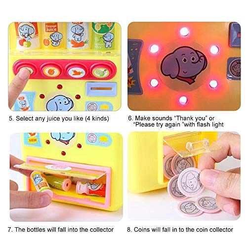 PUSITI Vending Machine Toys Drinks Machines Toys Education Learning Toys Shopping Game Toys for Boys and Girls Play House Toys Birthday Gift for Kids Age 3 4 5 6 Years and Up - Thumbnail 5