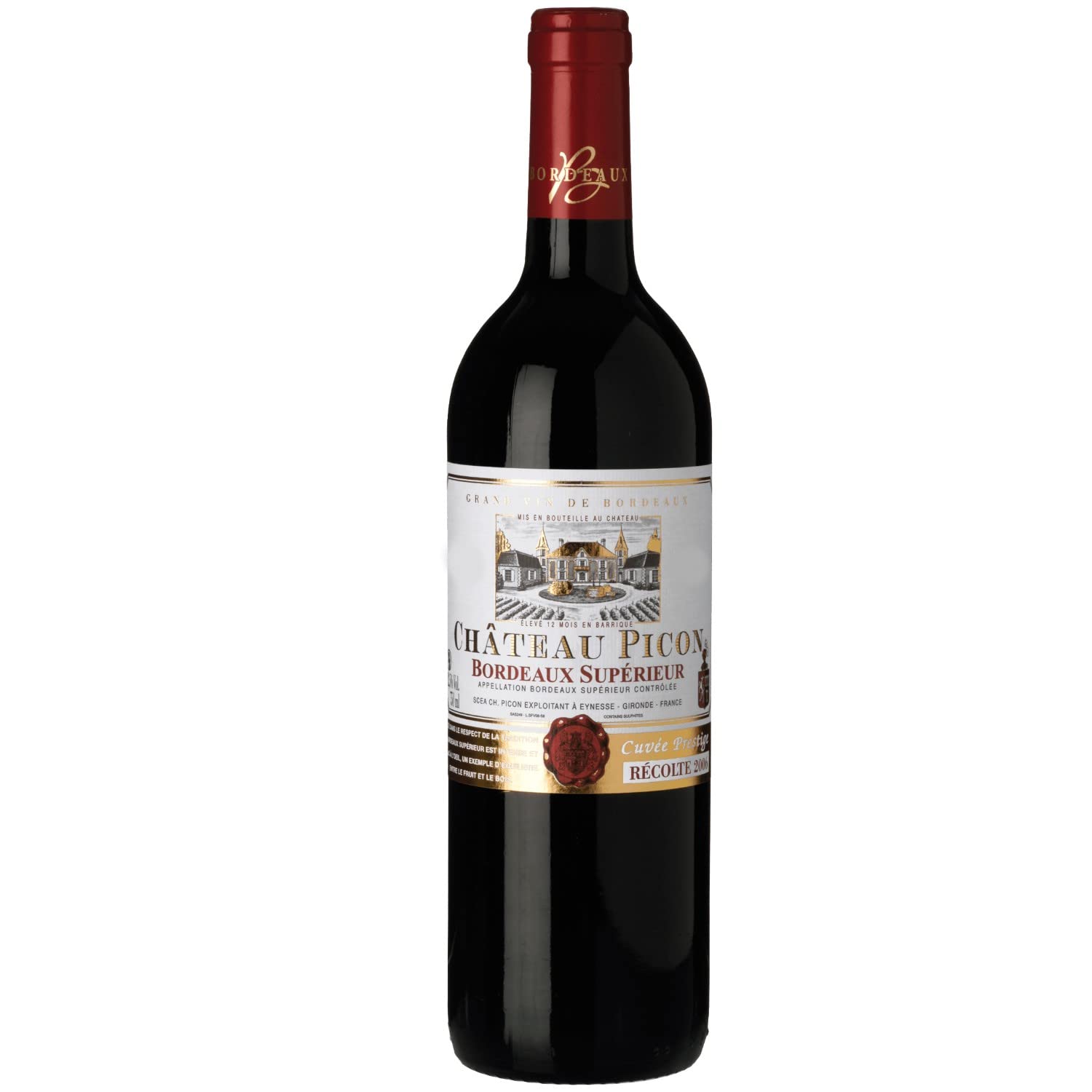 Château Picon Bordeaux superieur AOC Rotwein rot trocken Frankreich inkl. FeinWert E-Book (6 x 0.75 l)
