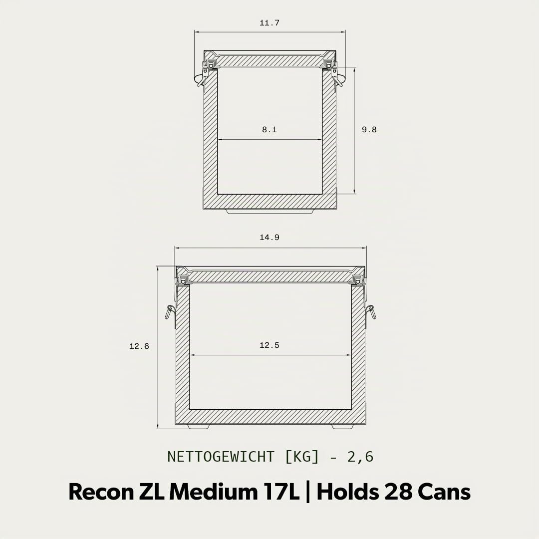 Dometic Recon Softside ZL Medium - Kühltasche Mittel 17L - Kühlbox - Grau