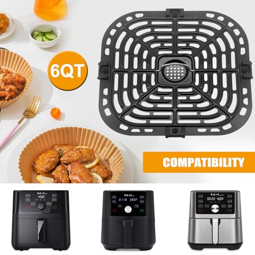 Air Fryer Grill Pan for Instant Pot Vortex Plus 5.7L Air Fryer, Air Fryer Accessories Replacement Tray Rack Parts Grill Plate Crisper Plate, Dishwasher Safe Air Fryer Grill Pan for Instant Pot Vortex Plus 5.7L Air Fryer, Air Fryer Accessories Replacement Tray Rack Parts Grill Plate Crisper Plate, Dishwasher Safe