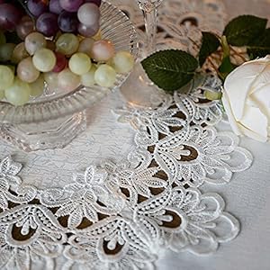 ARTABLE Lace Small Table Cloth Fall Christmas Macrame Tablecloth Table Topper for Thanksgiving Outdoor Farmhouse Rustic Kitchen Party Birthday Picnic (White, 43 x 43 Inch Square) ARTABLE Lace Small Table Cloth Fall Christmas Macrame Tablecloth Table Topper for Thanksgiving Outdoor Farmhouse Rustic Kitchen Party Birthday Picnic White 43 x 43 Inch Square