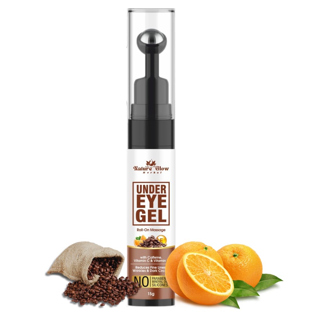 Nature Glow Herbal Under Eye Gel - Roll On with Caffeine | Brighten, De-Puff, and Renew Your Eyes | Natural Skincare for Dark Circles and Puffy Eyes | Natural Skincare -15g-image-46