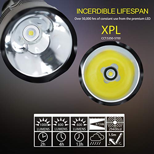 Genwiss Dive Light, Diving Flashlight Underwater Lights Scuba Diving