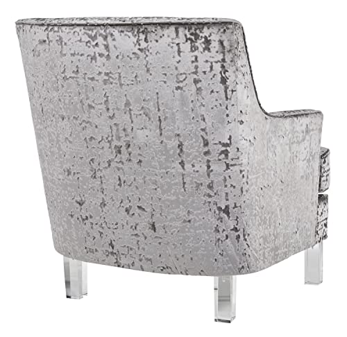 Signature Design By Ashley Gloriann Crushed Velvet Glam Accent Chair With Acrylic Legs, Light Gray #TOP2