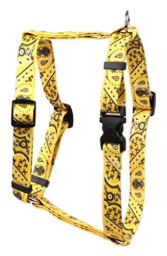 Image of Yellow Dog Design Bandana Yellow Roman Style H Dog Harness, X-Large /1 inch Wide