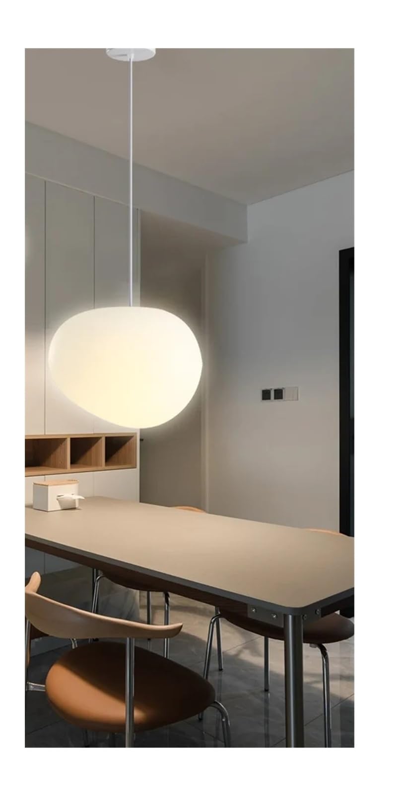 CZYLJLK Modern, Nordic Restaurant Pebble Pendant Light, Minimalist bar Counter, Bedside Bedroom, Foyer, Hallway Lighting fixtures(D47cm,Natural)