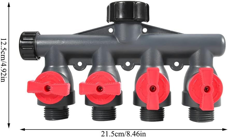 Atyhao G3/4in Water Faucet Hose Valve, Garden Water Splitter Garden Hose Spigot Adapter Garden Hose Connector Tap for Gardening Irrigation(4-Way)