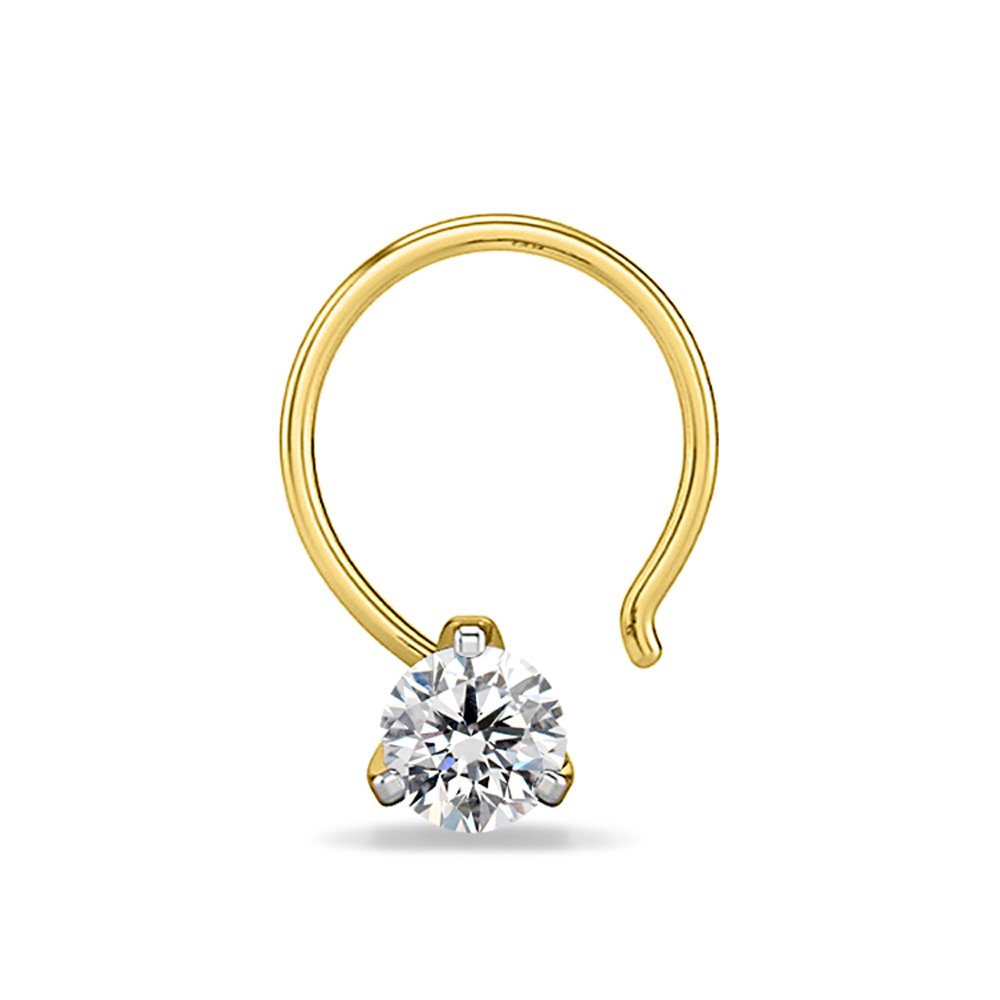 Silver Dew 925 Sterling Silver Solitaire Single Stone Set Base Metal Cz Diamond Rhodium Plated Nose Ring for Women (B073Y9Y9HH) Amazon Price History, Amazon Price Tracker