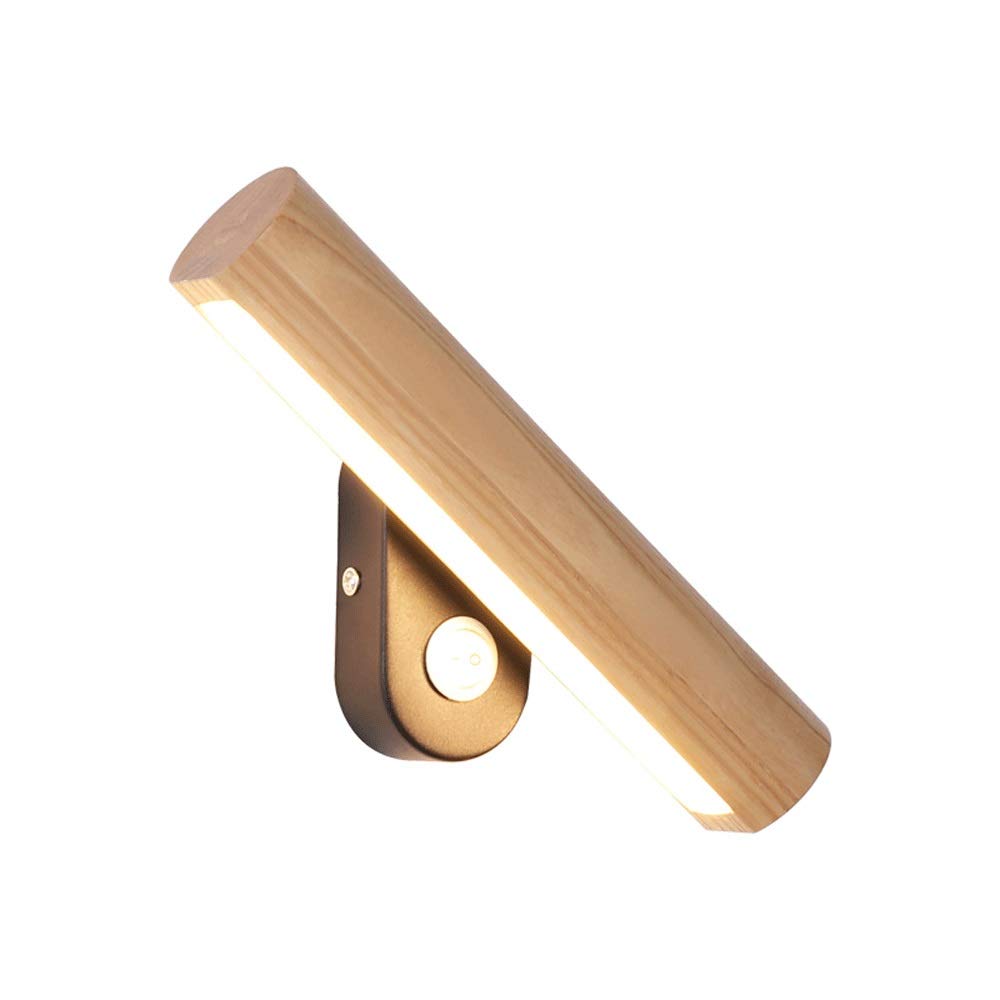 6W LED de pared de madera clara, modernos Luz a la pared interior blanco caliente 3000K, Diseño de ángulo ajustable de la viga de madera Lámpara de pared for el dormitorio / sala de estar / Corredor [